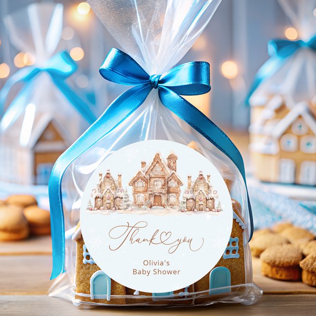 Adesivo Chá de fraldas Azul da Vila Inverno Obrigado (Criador carregado)