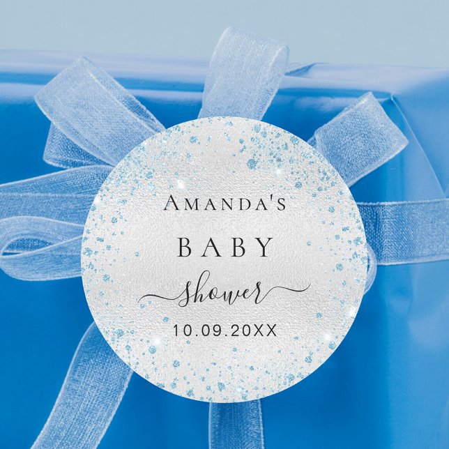 Adesivo Chá de fraldas azul-prateado (Criador carregado)