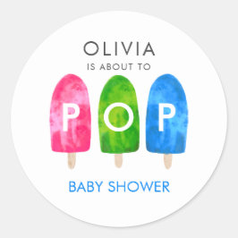 Adesivo Chá de fraldas azul pronto para Pop