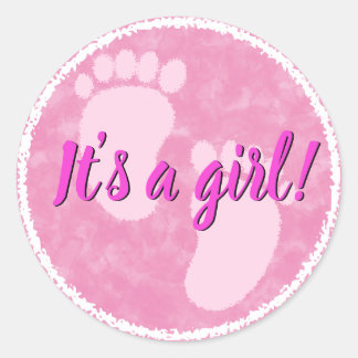 Adesivo Chá de fraldas Baby Pink Watercolor Personalizado
