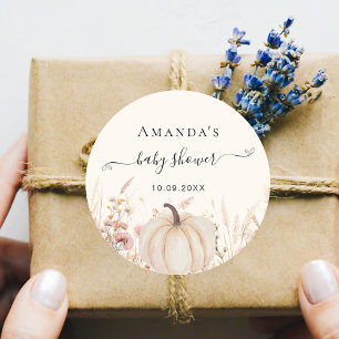 Adesivo Chá de fraldas bege de flores silvestres de abóbor