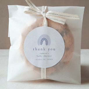 Adesivo CHÁ DE FRALDAS Blue Boho Rainbow do ROWAN Obrigado