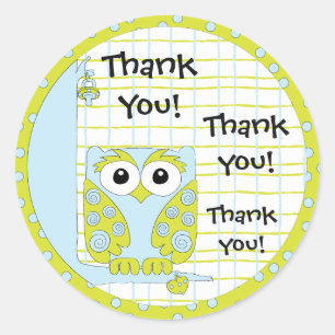 Adesivo Chá de fraldas Blue/Owl Stickers 1 1/2" ou 3"
