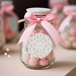 Adesivo Chá de fraldas Blush Pink Bunny Rabbit Ballerina