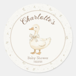 Adesivo chá de fraldas bobo ganso bege - Obrigado