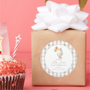 Adesivo Chá de fraldas bobo Goose Greige Gingham