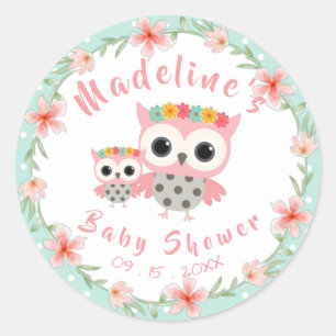 Adesivo Chá de fraldas Boho Owl