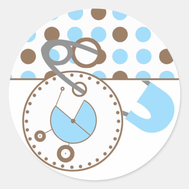 Adesivo Chá de fraldas - Bolinhas de pinos azuis da Fralda (Frente)