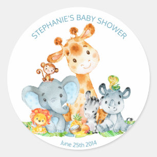 Adesivo Chá de fraldas bonito do menino da selva do safar