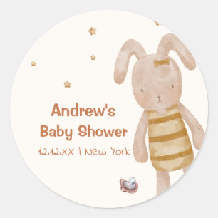 Adesivo Chá de fraldas Bonito Minimalista Boho Bunny Toy