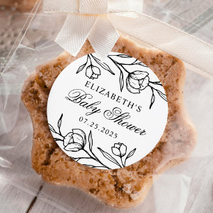 Adesivo Chá de fraldas branco e preto esboçado