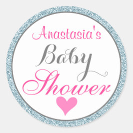 Adesivo Chá de fraldas brilhante brilhante azul-claro-céu 