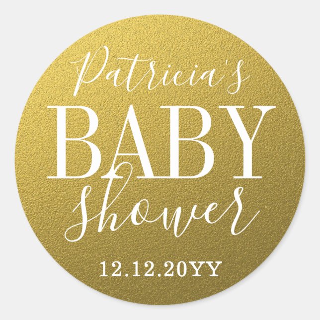 Adesivo Chá de fraldas brilhante Dourado (Frente)
