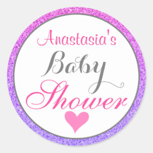 Adesivo Chá de fraldas Brilhante Rosa Púrpura e Brilhant
