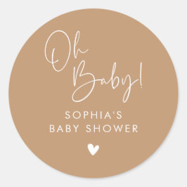 Adesivo Chá de fraldas Brown Oh Baby Modern Boho