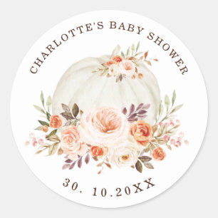 Adesivo Chá de fraldas Chic Boho Fall Floral Pumpkin Favo