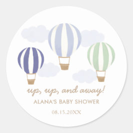 Adesivo Chá de fraldas Clássico Blue Hot Air Balloons