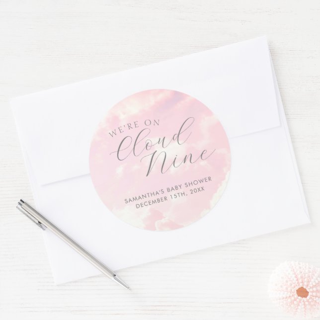 Adesivo Chá de fraldas Cloud Nine Pink Clouds Girl (Envelope)