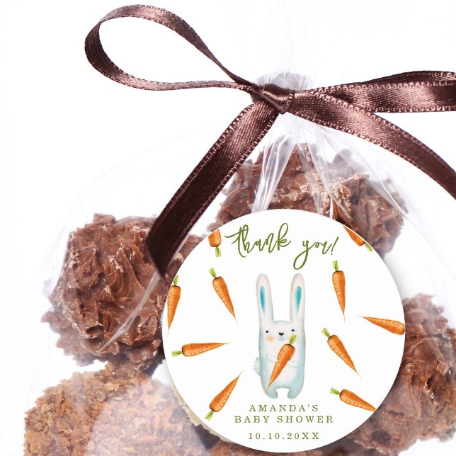 Adesivo Chá de fraldas coelho - obrigado (Criador carregado)