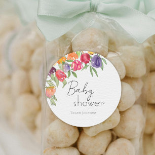 Adesivo Chá de fraldas Colorido Temático das Tulipas Sprin