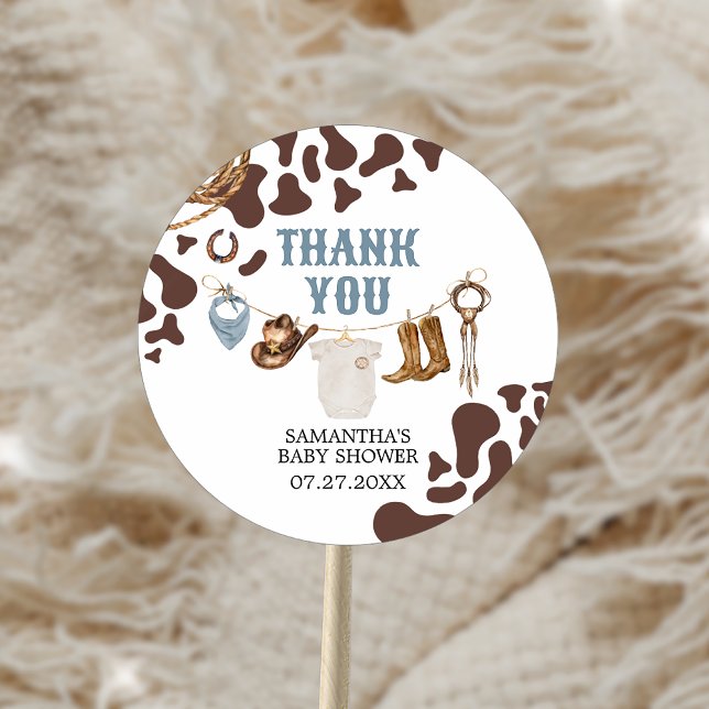 Adesivo Chá de fraldas Cowboy (Cowboy Baby Shower Sticker)