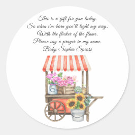 Adesivo Chá de fraldas cultivado localmente - oração