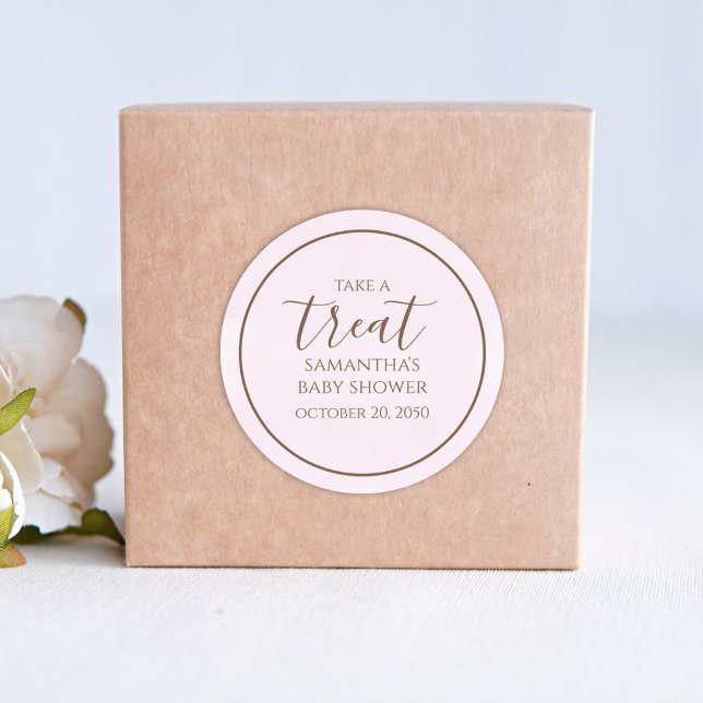 Adesivo Chá de fraldas Cuta Caligrafia Script Pink Treme (Criador carregado)