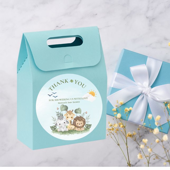 Adesivo Chá de fraldas Cute Safari (Criador carregado)