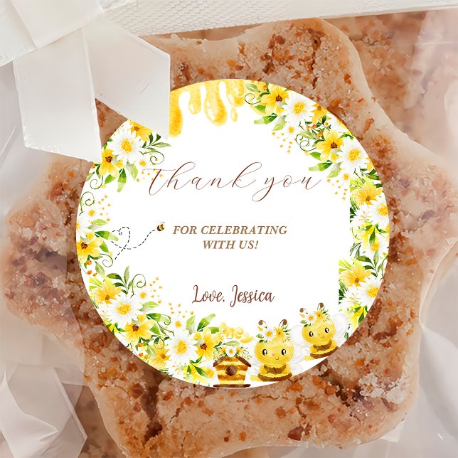 Adesivo Chá de fraldas de abelha de girassol (Criador carregado)