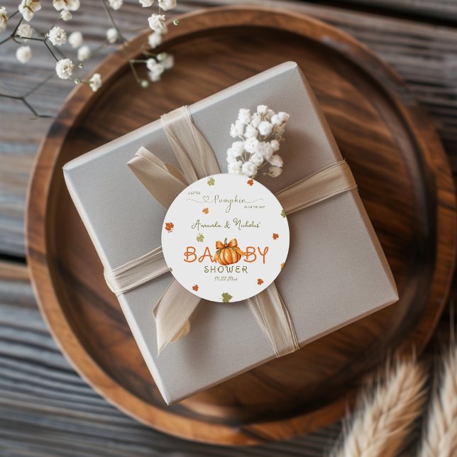 Adesivo Chá de fraldas De Abóbora De Queda Obrigado (Criador carregado)