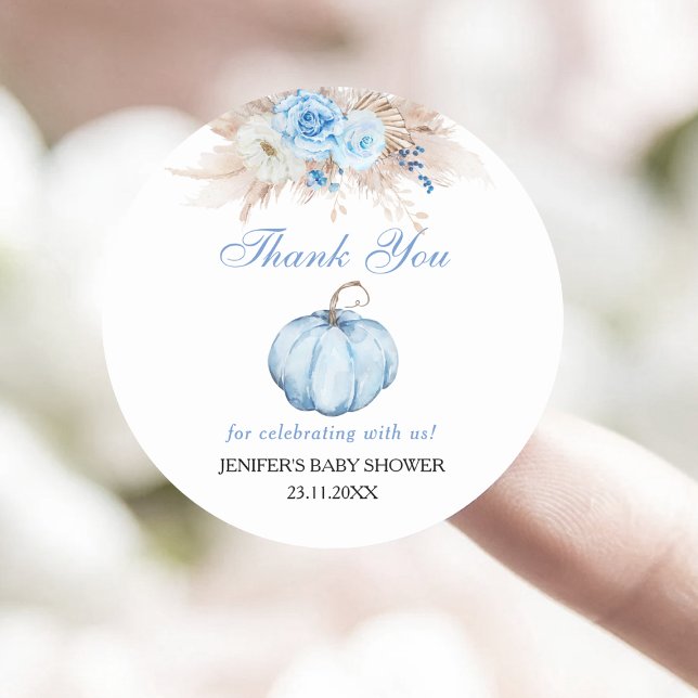 Adesivo Chá de fraldas de abóbora Obrigado (Criador carregado)