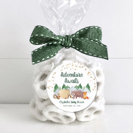 Adesivo Chá de fraldas de acampamento de animais florestai