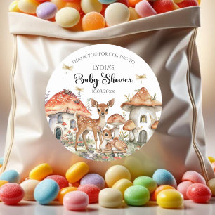 Adesivo Chá de fraldas de Animais da Floresta de Boho Wood