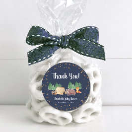 Adesivo Chá de fraldas De Animais Da Floresta Obrigado