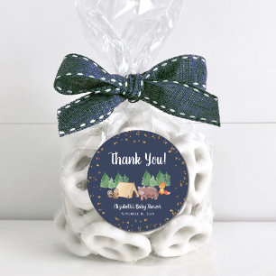 Adesivo Chá de fraldas De Animais Da Floresta Obrigado