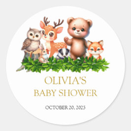 Adesivo Chá de fraldas de animais florestais