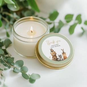 Adesivo Chá de fraldas de animais florestais neutros do po