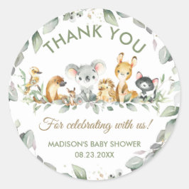 Adesivo Chá de fraldas de aniversário de animais australia