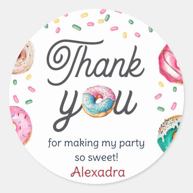 Adesivo Chá de fraldas de aniversário doce (Frente)