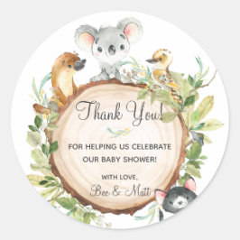 Adesivo Chá de fraldas de aniversário Koala