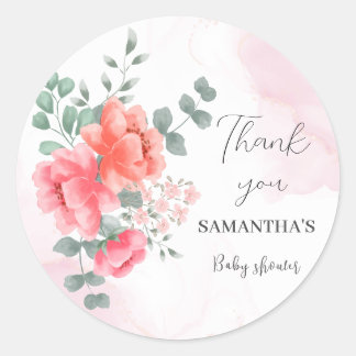 Adesivo Chá de fraldas de aquarela cor-de-rosa embebida el