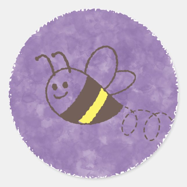 Adesivo Chá de fraldas De Aquarela De Abelhas Bonitas (Frente)