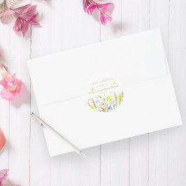 Adesivo Chá de fraldas de Aquarela de Flores Selvagens