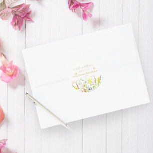 Adesivo Chá de fraldas de Aquarela de Flores Selvagens