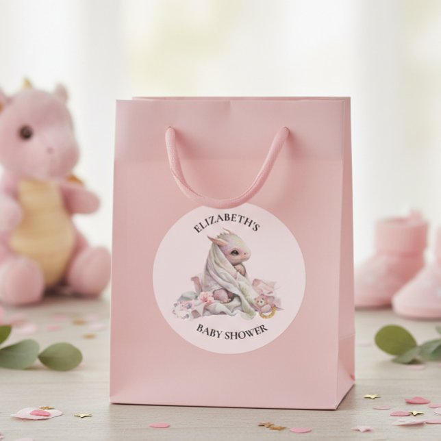 Adesivo Chá de fraldas de Aquarela do Dragão Azul (Criador carregado)