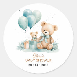 Adesivo Chá de fraldas de aquarela do Urso de Teddy