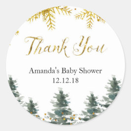 Adesivo Chá de fraldas de Árvore de Natal de inverno Obrig