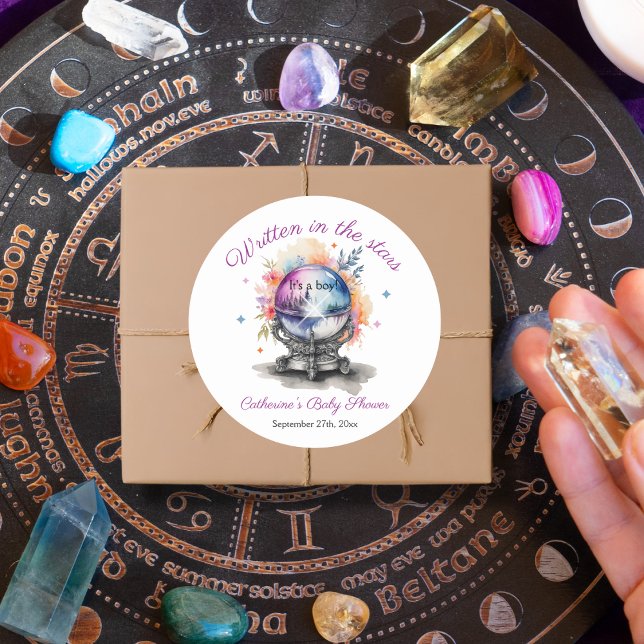 Adesivo Chá de fraldas de Astrologia Celestial Crystal Bal (Criador carregado)