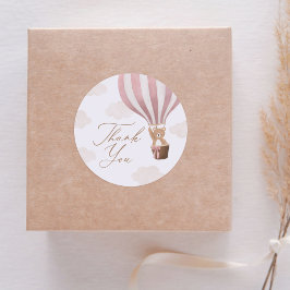 Adesivo Chá de fraldas de Balão de Ar Quente do Urso Rosa