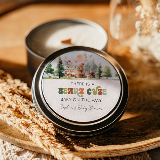 Adesivo Chá de fraldas de Bary Cute Woodland (Beary Cute Woodland Baby Shower)